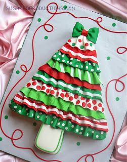 Christmas Tree Cake Tutorial created by 