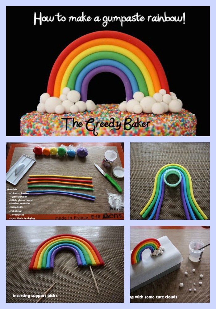 How to make a Fondant Rainbow by The Greedy Baker