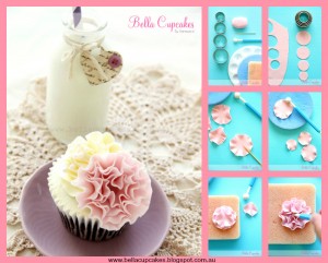 Fondant Ruffle flower by Bella Cupcakes